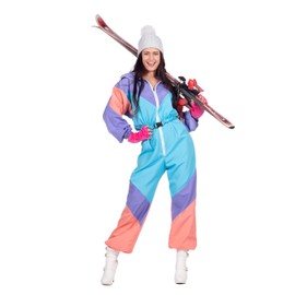 WILBERS & WILBERS - Women's Ski Sport Costume - Jumpsuit Winter - Carnival - One-Piece Jumpsuit Purple/Blue - Size 42