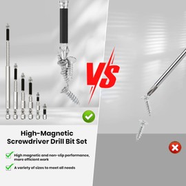 12Pcs High Magnetic Screwdriver Drill Bit Set, Magnetic Screwdriver Bits, High Magnetic Drill Bit Set, Anti-Slip Magnetic Drill Bits for Impact Driver, Electric Screwdriver Set for Various Sizes