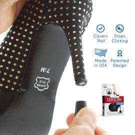 GoGoHeel Quick Tips - The Original High Heel Protectors & Heel Tip Replacement Caps, Repair Worn Stiletto Heel Tips (4 Pair Pack XS, S, M, L - Black)