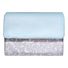 East West Souk Portable Sejadah Prayer Mat – Velvet, Linen, and Chenille with Compact Storage (Sky Blue Floral)