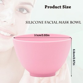 PLINNILUY 5 Pcs Diy Face Mask Mixing Bowl, Home Use Silicone Facial Mask Mixing Bowls Set Plastic Facial Mask Mixing Masks Set - DIY Skincare Mixing Tool Kit(Pink-5Pcs)
