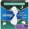 Always Pure Cotton Pads, Size 5 Extra Heavy Overnight, Unscented, 54 Count