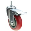 Heavy Duty Stem Caster Wheels Double Bearing PU Castors No