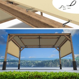 ShadeMart 7' x 10' Beige Pergola Sun Shade Canopy Replacement Cover UPF50, Commercial Grade 260 GSM Cloth for Outdoor Patio, Garden, Deck, Backyard (We Make Custom Size)