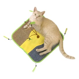 Gato Juguete Con Varita Y Alfombra Para Rascar E15