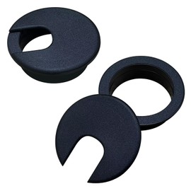 AACGIN Desk Grommet 2 Inch 2 Pack Sturdy ABS Plastic Desk Hole Cover for Cables Detachable Desk Hole Grommet for Organizing Home & Office Table Cables - Black