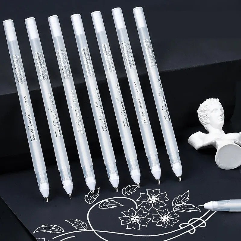 12 Plumas Bolígrafos Lapiceros De Tinta Blanca Gel 3 Colors