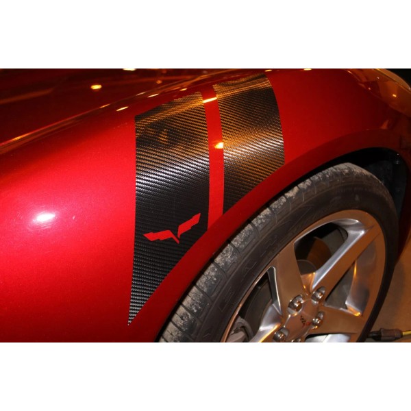 sidewinder Corvette Grand Sport decals C6 carbon fiber vinyl Right