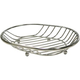 Ohki Soap Dish, Silver, Size: 3.5 x 5.1 x 0.8 inches (9 x 13 x 2 cm)