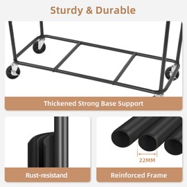 STORAGE MANIAC Commercial Laundry Hamper with Heavy Duty Steel Frame, 74 Gal. Industrial Laundry Basket Cart with Wheels for Hotel, Home, Laundry Room, Big Large Clothes Sorter, 2 Section Beige/Black