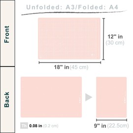 iMAT Flip Cutting Mat Note, A3 (Cm Version), 12"x18" (30x45 cm), Foldable, Ideal for Crafts, Paper Cutting, Hand-drawn Illustrations, Creative Collages (Origami White)