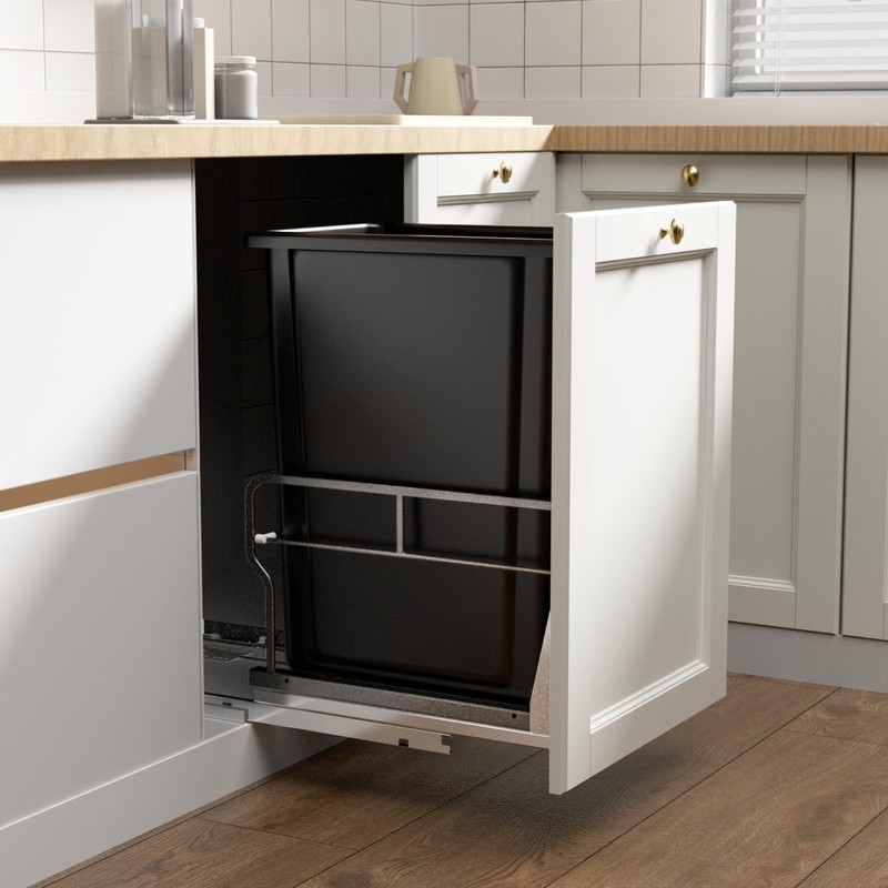 YJHome Pull Out Trash Can Under Cabinet with 31Qt 8Gal