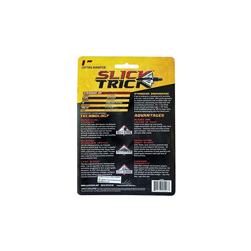 Slick Trick Broadhead 1" Standard 4 Pack