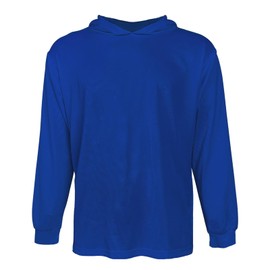 SUXIBIP Hi Vis Safety Hoodie, High Visibility Shirts for Men, Long Sleeve, Construction Work Shirts with Sun Protective Hood (Royal Blue, L, 1 Pack)