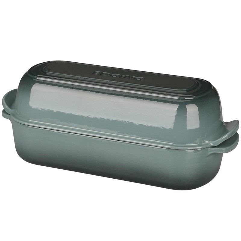 EDGING CASTING Enameled Cast Iron Loaf Pan with Lid, Bread