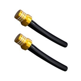 Gasedin 2 PCS Breather Hose Gas Fuel Tank Cap, CNC One Way Tank Vent Tube with Aluminum Breather Valve, Universal for ATV Quad Off-Road Pit Dirt Bike, Motorcycle Accessories (Yellow)