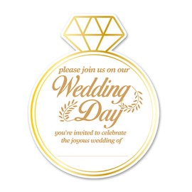 Opomzk Wedding Party Invitations with Envelopes, 20 Set Wedding Ring Shaped Invitations Party Invites Supplies Favors, Double-Sided