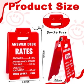 Yousoontic Funny Team Office Gifts Answer Desk Rates Sign Acrylic Gag Fun Gift for Coworker Teammate Employee Boss Colleague Friends Team Staff Office Desk Accessories Humor Cubicle Decor Red Sign