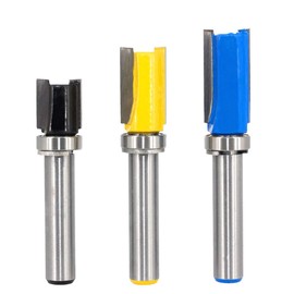 Saipor Pack of 3 Flush Cutters with 8 mm Shank Groove Milling Cutter Wood Cutter Router Bit Router Bit Flush Trim Router Bit Copy Cutter Woodworking Milling Tools for Trim Carving Tool