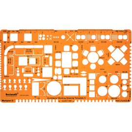 Architect Stencil 1:50 - Architectural Template - Furniture Symbols for Interior Design - Technical Drawing Stencil - Architecture Template for Technical Drawing - 1:50 Scale