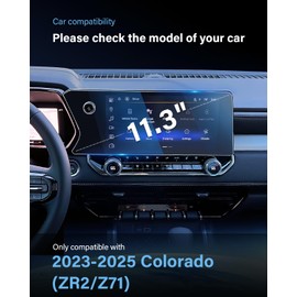 WEIPIN For 2023-2025 Chevy Colorado (ZR2/Z71) Screen Protector 11.3 Inch Glossy Tempered Glass Touchscreen *1 Accessories 9H Hardness Glass - No More Scratch&Fingerprint