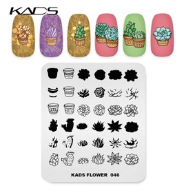 KADS New Nail Stamping Plate Flower Nature Nail Art Stamp Template DIY Image Template Manicure Stamping Plate Stencil Tools (FL046)