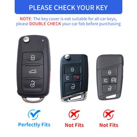 OFFCURVE for Volkswagen Key Fob Cover, Soft TPU Full Protector Key Fob Case for VW Jetta Golf Polo Passat MK8 Tiguan Beetle Car Remote Smart Key Holder Accessories, Blue