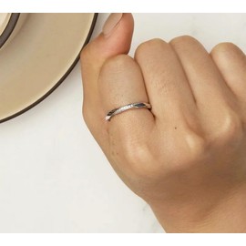 PAHALA 925 Sterling Silver Shiny Vintage Twisted Mobius Eternity Band Cubic Finger Wedding Party Engagement Ring (6)