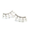 Crystal Curved Ear Crawlers Pierced Earring Set Silver Plated Climbers