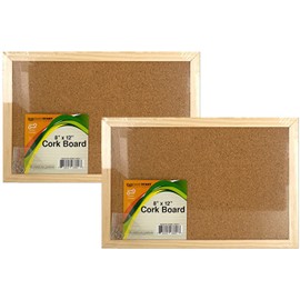 Cork Bulletin Notice Board, 8 X 12 Inches, Wooden Frame; Screws Included (2 Boards)