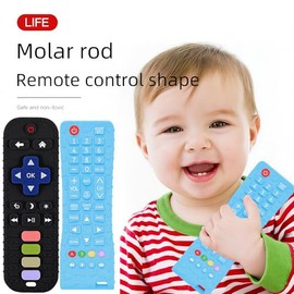 OBEST 2 Piezas Juguetes de Silicona para la Dentición, Puede Aliviar el Dolor de Encías, Mordedor con Forma de Mando a Distancia Apto para Masticar, S