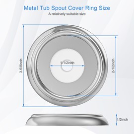 Metal Tub Spout Cover Ring, Stainless Steel Trim Plate for Tub Spout, with 1 Pcs Foam Gasket, 1-1/2 Inch ID and 3-5/8 Inch OD