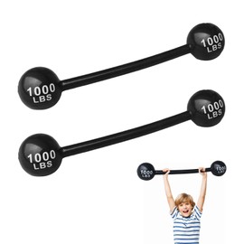 EUPSIIU 2 Pieces Inflatable Dumbbells for Kids Inflatable Weights Dumbbells for Party Sports Toys Interactive Props for Circus Strongman Costume Accessories (Black)