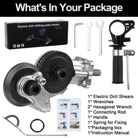 BALLMENT Upgraded Electric Drill Plate Cutter, Metal Nibbler Drill Attachment with Adapter, Efficient Sheet Metal Cutter for Iron, Copper, Aluminum, and Steel Sheets, Steel up to 20-30 GA