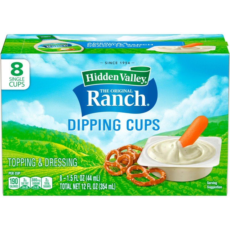 Hidden Valley Original Ranch Dipping Cups, Topping and Dressing To