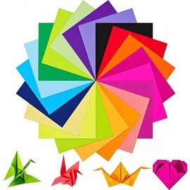 300 Sheets Origami Paper, 15 x 15 cm, Double-Sided, 20 Colours, Folding Paper, Square, Craft Paper, Colourful Paper, Origami Paper for Children, DIY, School, Art, Craft Projects, Children and Adults