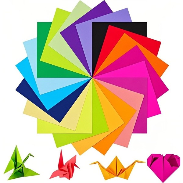 300 Sheets Origami Paper, 15 x 15 cm, Double-Sided, 20