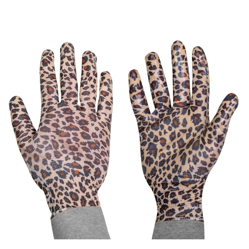 Centurion Mulch Leopard Print Gardening Gloves 100% Polyester Water Resistant