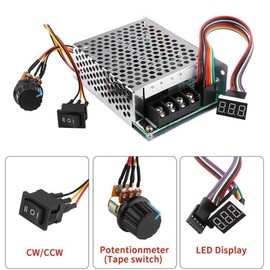 PWM DC10-55V 12V 24V 36V 48V 60A PWM DC Motor Speed Controller Reversible Switch Set DC Brush Motor Tools Accessories Supplies