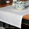 Linen & Cotton Luxury Hemstitched Table Runner FLORENCE, 100% Linen