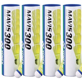 (Pkg of 3 tubes(18pcs)-Yellow Medium Speed, Yellow) - Yonex Mavis 300 Nylon Shuttlecocks 1/2 Dozen