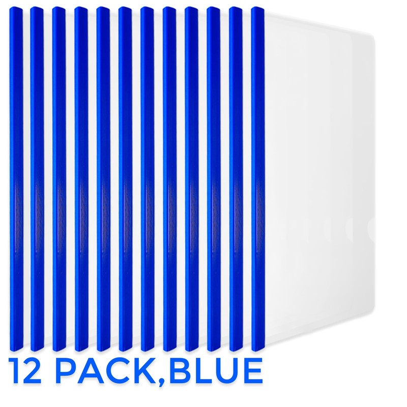 TOTiyea 12 Pack Clear Report Covers with Sliding Bars, 5mm