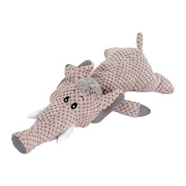 Juguete para Perro de Peluche Suave Elefante Masticable con Sonido Chirriante Accesorios para Perro Resistentes de 35cm L (Gris)