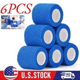 Unbranded 6PCS Self Adhesive Bandage Wrap, 5cmx4.5m Athletic Wrap,Elastic Tattoo Grip Tape
