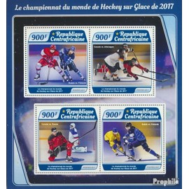 Central African Republic 7175-7178 Sheetlet (complete. issue) unmounted mint/never hinged ** MNH 2017 Hockey-WM (Stamps for collectors) Winter sports (skiing/ice hockey/bobsleigh ...)