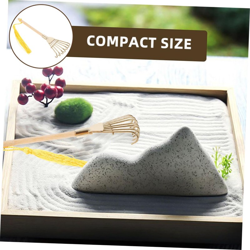 IWOWHERO Meditation Rake for Zen Garden Mini Zen Garden Metal