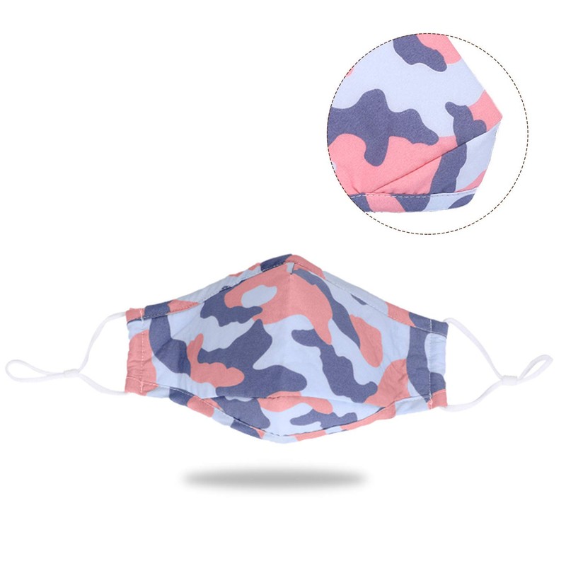 Children's Camouflage Cotton Face Mask, Reusable, Washable & Dustproof, Breathable
