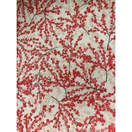 Jo-Ann 100% Cotton Christmas Holiday Winter Berries Nature Fabric FQ Fat Quarter