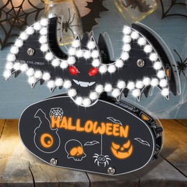 ICrduioo Soldering Kit, Bat LED Light Soldering Exercise Kit, DIY Electronic Kits for Beginners, Teaching and Learning Training, DIY Soldering Project, LED Lamps Kit, for STEM Fans