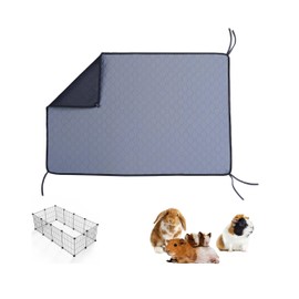 FiboPawer 2 Pack-Guinea Pig Cage Liner, Washable Pee Pads for Guinea Pigs, Rabbit, Chinchilla, Bunny, Fast Absorbing& Reusable Waterproof Mat, Small Animal Cages Bedding Odor Control-28 * 42 Inch